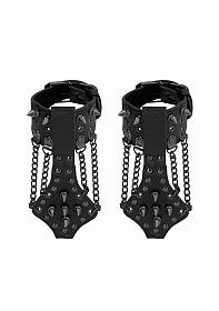 Handcuffs with Spikes and Chains - Black
