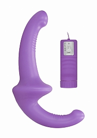 Vibrating Silicone Strapless Strapon - Purple