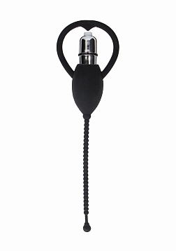 Urethral Sounding Vibrating Bullet Plug - Black