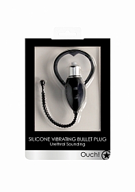 Urethral Sounding Vibrating Bullet Plug-Black