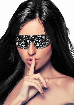 Printed Eye Mask - Love Street Art Fasion - Black