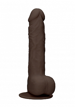 Silicone Dildo With Balls - Brown - 24 cm