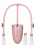 Automatic Rechargeable Clitoral & Nipple Pump Set - L - Pink