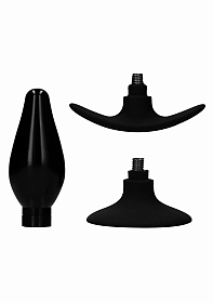 Interchangeable Butt Plug Set - Rounded Large - Black
