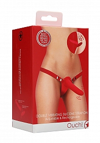 Double Vibrating Silicone Strap-On - Adjustable